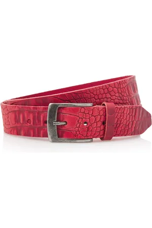 Timbelt 4cm leren jeans riem met kroko print - - 100% leder