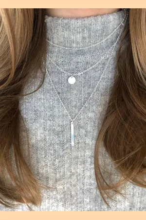 Joboly Bar Coin Muntje Bolletjes Multilayer Ketting - Dames - - 45 cm