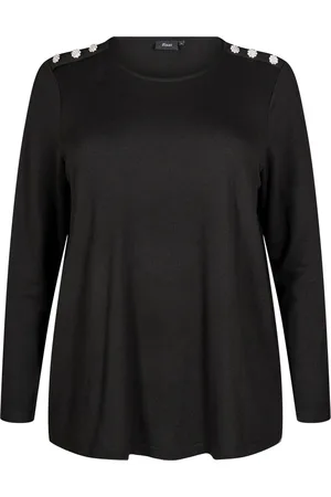 Zizzi VLUCCA, L/S, BUTTON BLOUSE Dames Blouse - Black