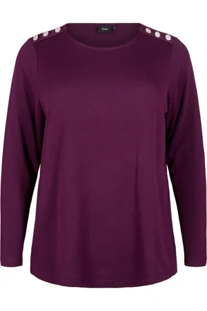 Zizzi VLUCCA, L/S, BUTTON BLOUSE Dames Blouse - Purple