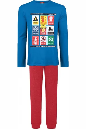 Brandweerman Sam Pyjama - maat 128 - Fireman Sam pyama - rood met