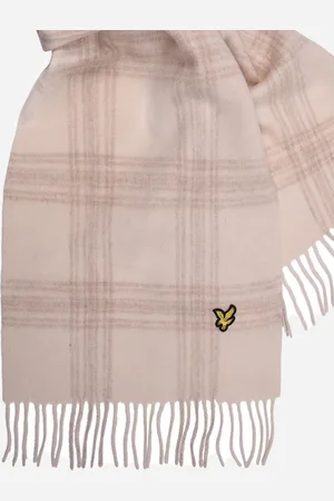 Lyle & Scott Check lambswool scarf - light mist heritage taupe
