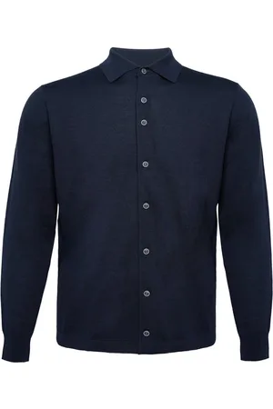 R2 Amsterdam Knitted Pull Shirt Merino Donkerblauw (navy)