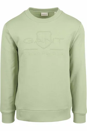 GANT Sweater Embossed Logo Lichtgroen