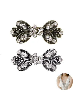 Merkloos Vintage Sjal Clip - Clip - Vestklem - Vestsluiting - vestclip dames -vestsluiting dames - 2 Stuks - vestspeld - Vestclip - blouse - gebreide jas - jurken - jas - Antislip Vaste Gesp - Vestsluiting Classic - Clip Met Haakje