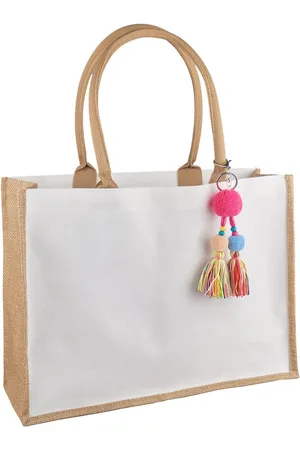 Merkloos Stijlvolle Grote Jute Tas voor Strand, Picknick, Reizen en Dagelijks Gebruik