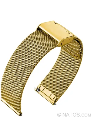 NATOS Milanese Mesh Fijn Geweven Horlogebandje Staal met Easy Exchange Bandpennen = Makkelijk Zelf Te Bevestigen - 14mm