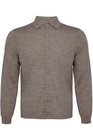 R2 Amsterdam Knitted Pull Shirt Merino Taupe