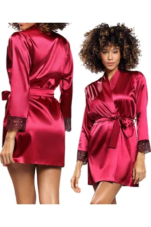 DKaren Satijnen kimono met kanten afwerking | Gosia | XL