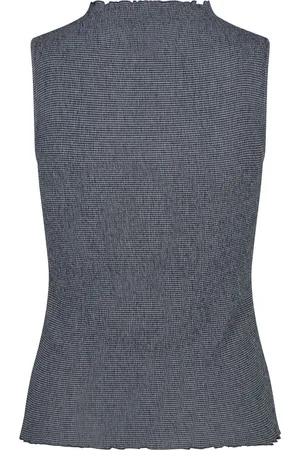 Modstrom Blauwe dames top met ruches Ibsen