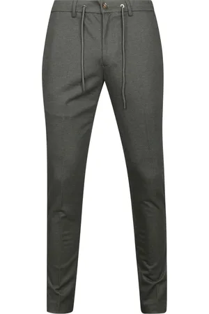 Suitable Das Pantalon Pied de Poule Donkergroen