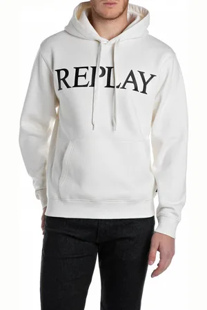 Replay Heren Sweatshirt BRUSHED FLEECE regular fit Wit M Volwassenen