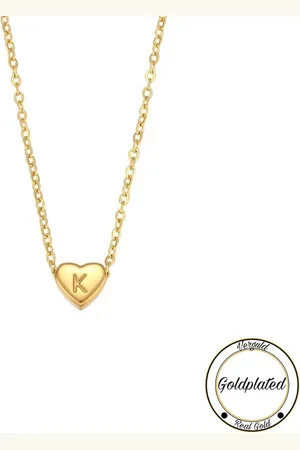 Soraro Initialen Ketting | Letter K | Minimaliste Kettingen Goudkleurig | Goldplated | Goudkleurige Ketting | Cadeau voor Haar |
