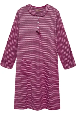 Merkloos FINE WOMAN® 6553 Gevoerde Nachthemd 100CM M donkerrood