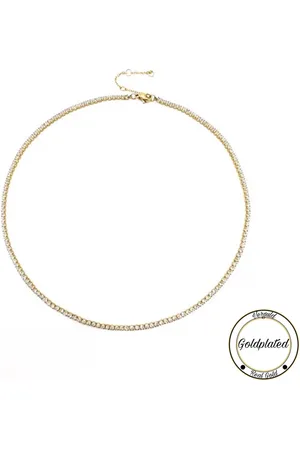 Soraro Tennis Ketting | Goudkleurig | Goldplated | Vrouwen Ketting | Elegant | 38+5 CM