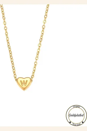Soraro Initialen Ketting | Letter W | Minimaliste Kettingen Goudkleurig | Goldplated | Goudkleurige Ketting | Cadeau voor Haar | Vrouwen Cadeau |