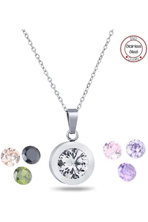 Soraro Zirkonia Ketting Dames | 7 Kleuren | Verwisselbaar | Zirkonia | 45cm | Zilverkleurig | Goldplated | Cadeau voor Haar | Musthave | Verjaardag Vrouw | Elegant
