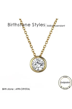 Soraro Birthstone Ketting | April | Goudkleurig | Ketting voor Haar | Cadeau Voor Haar | Cadeau Voor Vriendin | Verjaardag Cadeau | Moederdag Cadeau | Cadeau Ideeën