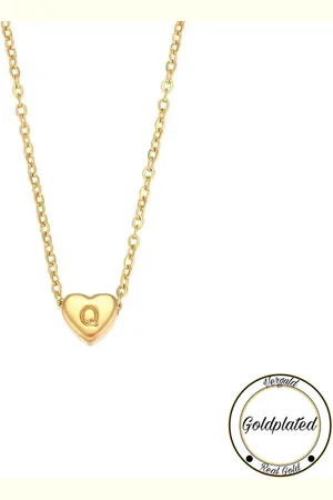 Soraro Initialen Ketting | Letter Q | Minimaliste Kettingen Goudkleurig | Goldplated | Goudkleurige Ketting | Cadeau voor Haar | Vrouwen Cadeau