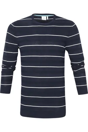 Blue Industry Pullover Stripe Donkerblauw