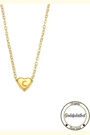 Soraro Initialen Ketting | Letter C | Minimaliste Kettingen Goudkleurig | Goldplated | Goudkleurige Ketting | Cadeau voor Haar | Vrouwen Cadeau | Elegante Kettingen