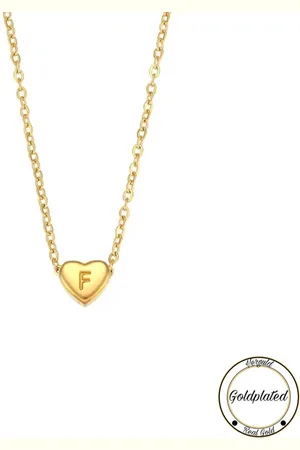 Soraro Initialen Ketting | Letter F | Minimaliste Kettingen Goudkleurig | Goldplated | Goudkleurige Ketting | Cadeau voor Haar | Vrouwen Cadeau | Elegante Kettingen