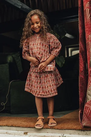 baje studio Katherine blouse Vintage rood | Baje 74-80