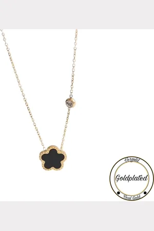 Soraro RVS Klaver Ketting | Goldplated | 45+7 | | Geluk | Klavertje vier | Dames Cadeau | | Chain | Dames Ketting