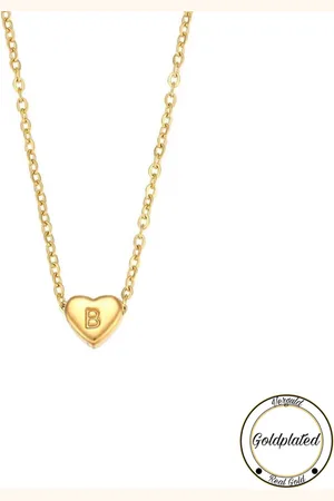 Soraro Initialen Ketting | Letter B | Minimaliste Kettingen Goudkleurig | Goldplated | Goudkleurige Ketting | Cadeau voor Haar | Vrouwen Cadeau | Elegante Kettingen