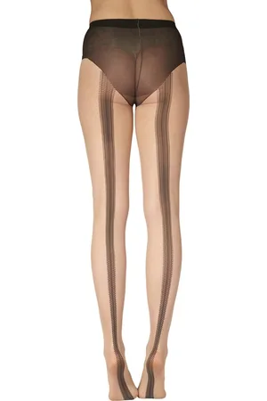 Pretty Polly Panty - Fashion - Naad - Backseam - Design - One Size -36/42 - /Zwart