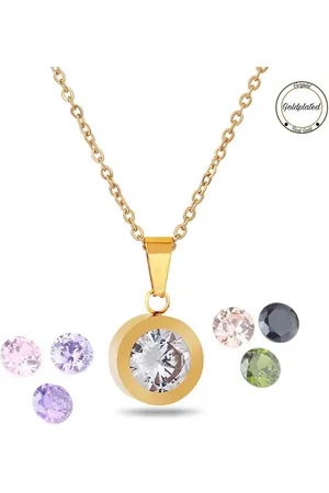 Soraro Zirkonia Ketting Dames | 7 Kleuren | Verwisselbaar | Zirkonia | 45cm | Goudkleurig | Goldplated | Cadeau voor Haar | Musthave | Verjaardag Vrouw | Elegant