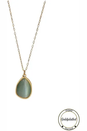 Soraro Agaat Edelsteen Ketting | Agaat Edelsteen | Goldplated | Goudkleurig | Vrouwen Sieraden | Dames Ketting | Vrouwen Ketting
