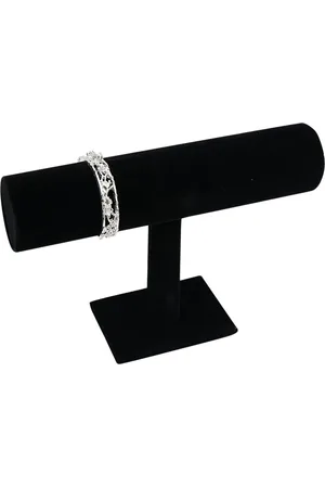 Merkloos Fluwelen sieradenstandaard T-Bar armbandhouder en horlogehouder voor het opbergen van sieraden, horloges, kettingen, armbanden en hoofdbanden, 22,8 x 5 x 15 cm