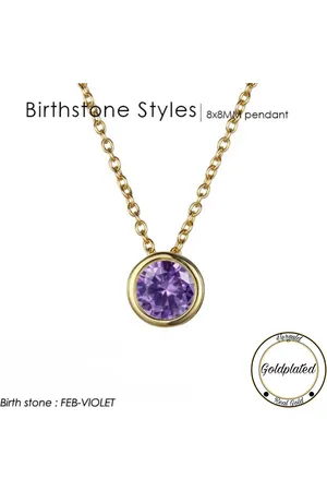 Soraro Birthstone Ketting | Februari | Goudkleurig | Ketting voor Haar | Cadeau Voor Haar | Cadeau Voor Vriendin | Verjaardag Cadeau | Moederdag Cadeau | Cadeau Ideeën