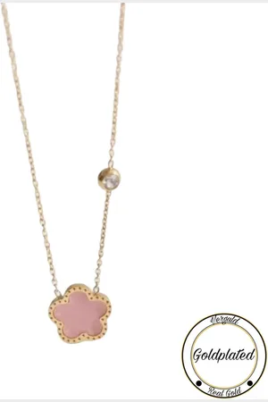 Soraro RVS Klaver Ketting | Goldplated | 45+7 | | Geluk | Klavertje vier | Dames Cadeau | | Chain | Dames Ketting