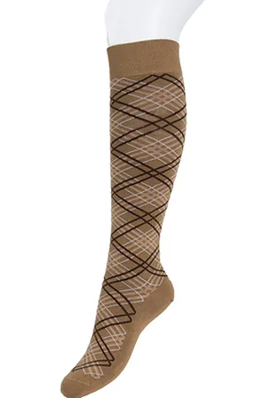 Bonnie Doon Kniekous met Tartan Ruiten Katoen Kleur Argan