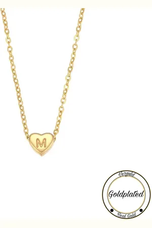 Soraro Initialen Ketting | Letter M | Minimaliste Kettingen Goudkleurig | Goldplated | Goudkleurige Ketting | Cadeau voor Haar | Vrouwen Cadeau | Elegante Kettingen |