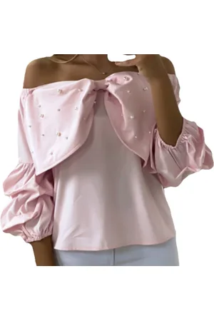 Merkloos Dames Blouse strik met parels