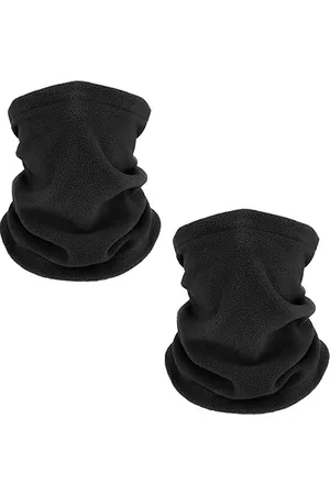 Merkloos Zwarte thermo fleece sjaal - Multifunctionele morf sjaal - Gezichtsbedekker - windvanger - Nekwarmers - 1 stuk - - Polar Fleece