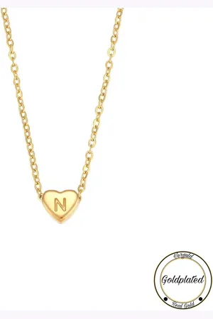 Soraro Initialen Ketting | Letter N | Minimaliste Kettingen Goudkleurig | Goldplated | Goudkleurige Ketting | Cadeau voor Haar | Vrouwen Cadeau