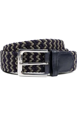 Suitable Geweven Riem Navy Taupe