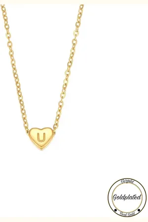 Soraro Initialen Ketting | Letter U | Minimaliste Kettingen Goud | Goldplated | Gouden Ketting | Cadeau voor Haar | Vrouwen Cadeau | Elegante Kettingen |