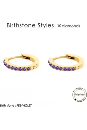 Soraro Birthstone Oorbel | Februari | Goudkleurig | Oorbel voor Haar | Elegant | Cadeau Voor Haar | Cadeau Voor Vriendin | Verjaardag Cadeau | Moederdag Cadeau | Cadeau Ideeën