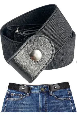 Merkloos Tailleband - Gesploze elastische tailleband - Stretch elastische jeanstailleband - Riem zonder punch Jeanstailleband - Verstelbare unisex elastische halve tailleband - Denim onzichtbare tailleband - 1 stuk