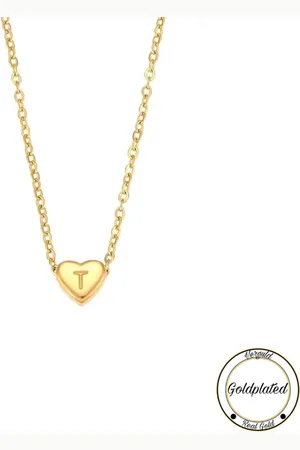Soraro Initialen Ketting | Letter T | Minimaliste Kettingen Goudkleurig | Goldplated | Goudkleurige Ketting | Cadeau voor Haar | Vrouwen Cadeau | Elegante Kettingen
