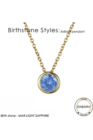 Soraro Birthstone Ketting | Maart | Goldplated | Goudkleurig | Ketting voor Haar | Cadeau Voor Haar | Cadeau Voor Vriendin | Verjaardag Cadeau | Moederdag Cadeau | Cadeau Ideeën