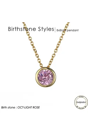 Soraro Birthstone Ketting | Oktober | Goudkleurig | Ketting voor Haar | Cadeau Voor Haar | Cadeau Voor Vriendin | Verjaardag Cadeau | Moederdag Cadeau | Cadeau Ideeën