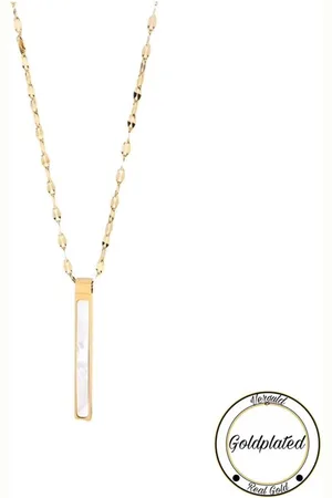 Soraro Staaf Marmer Ketting | Goldplated | Goudkleurig | Vrouwen Sieraden | Dames Ketting | Vrouwen Ketting