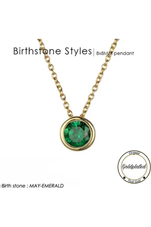 Soraro Birthstone Ketting | Mei | Goudkleurig | Ketting voor Haar | Cadeau Voor Haar | Cadeau Voor Vriendin | Verjaardag Cadeau | Moederdag Cadeau | Cadeau Ideeën