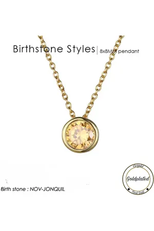 Soraro Birthstone Ketting | November | Goudkleurig | Ketting voor Haar | Cadeau Voor Haar | Cadeau Voor Vriendin | Verjaardag Cadeau | Moederdag Cadeau | Cadeau Ideeën
